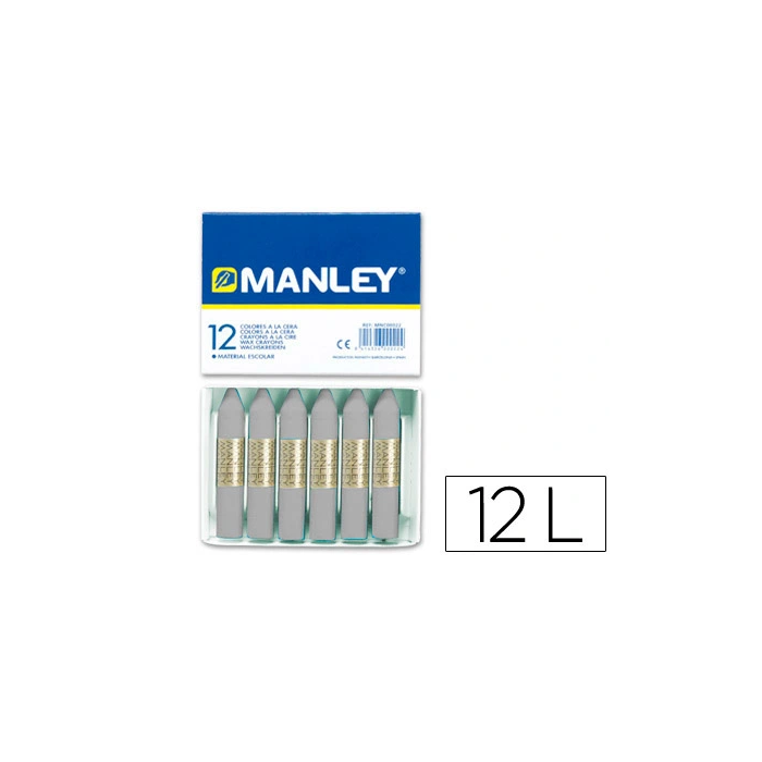 Manley 60 mm 72 Ceras Escolares 60 mm 12 Unidades Estuche Gris 0 Manley 60 mm 72 Ceras Escolares 60 mm 12 Unidades Estuche Gris 0