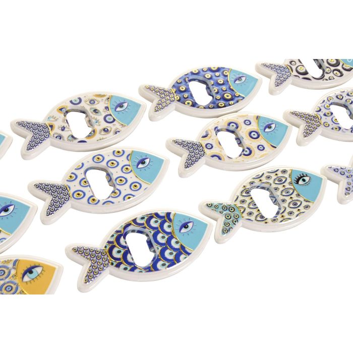 DKD Home Decor Imanes Atlantico Azul Blanco 72 Unidades 1 x 5.5 x 11.5 cm