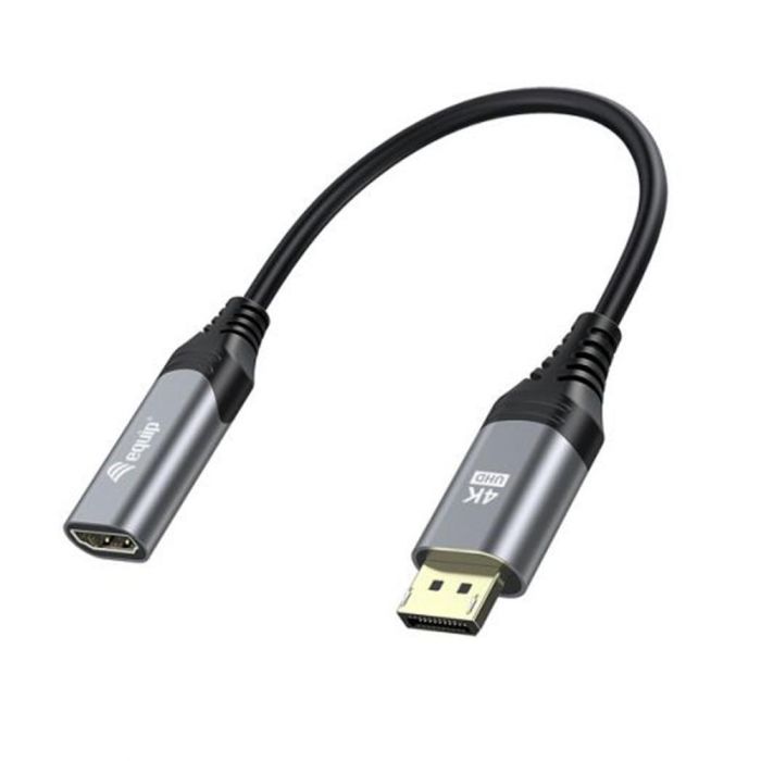 Equip Adaptador DisplayPort 1.2 a HDMI 4K/60Hz, HDR, HDCP 2.2, Chapado en Oro, 15 CM