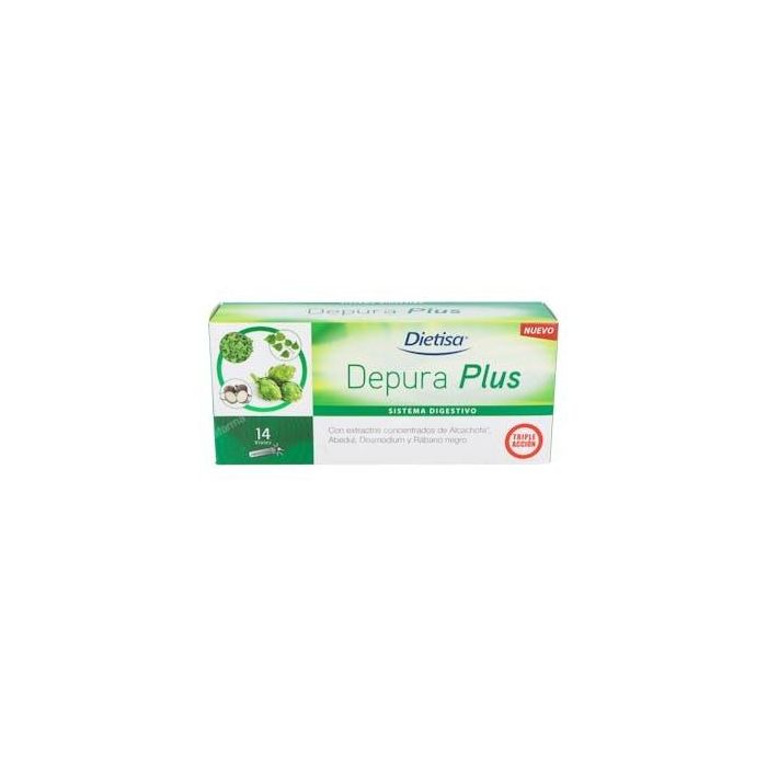 DIETISA Depura Plus, Complemento Depurativo, Eliminación y Digestivo, Extractos de Plantas, 14 Viales