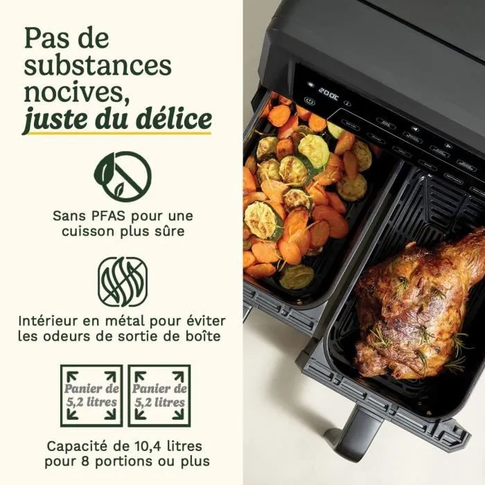 Cuisinart AFD10XBLE Freidora de Aire con Tanque Doble, 10.4 L, 2400 W, Negra 1