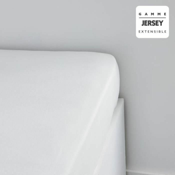 Today TOD3574641208110 Sábana Bajera Ajustable 100% Algodón Jersey para cama 90x190/200 cm y colchón 25cm, 1 persona, Tiza 1