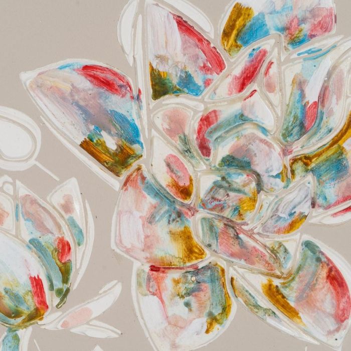 Cuadro 2/M Crema Madera Decoración 60 X 4 X 60 cm