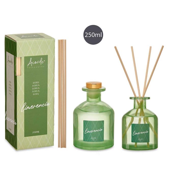 Mikado 250 ml con varilla Loto, vidrio verde, 8x12x8 cm - Acorde (6 Unidades) Mikado 250 ml con varilla Loto, vidrio verde, 8x12x8 cm - Acorde (6 Unidades)