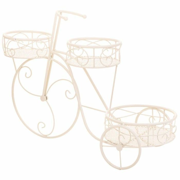 Soporte para Maceta Alexandra House Living Blanco Metal Hierro Bicicleta 28 x 28 x 28 cm 4