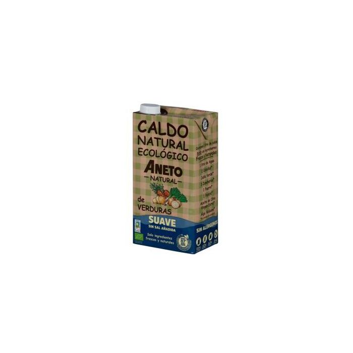 ANETO Caldo de Verduras Suave 1L Ecológico, extracto natural, listo para consumir