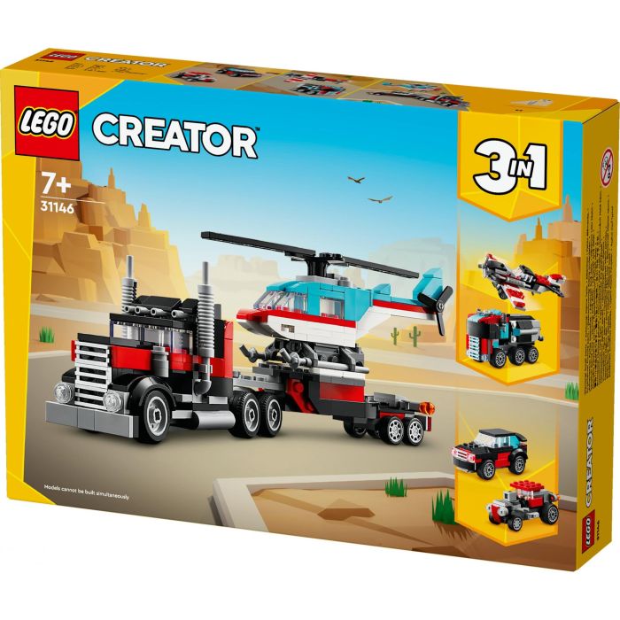 Lego Creator Juego de Construcción: Camión Plataforma con Helicóptero para Niños y Niñas, Edad Mínima 7 Años 10 Lego Creator Juego de Construcción: Camión Plataforma con Helicóptero para Niños y Niñas, Edad Mínima 7 Años 10