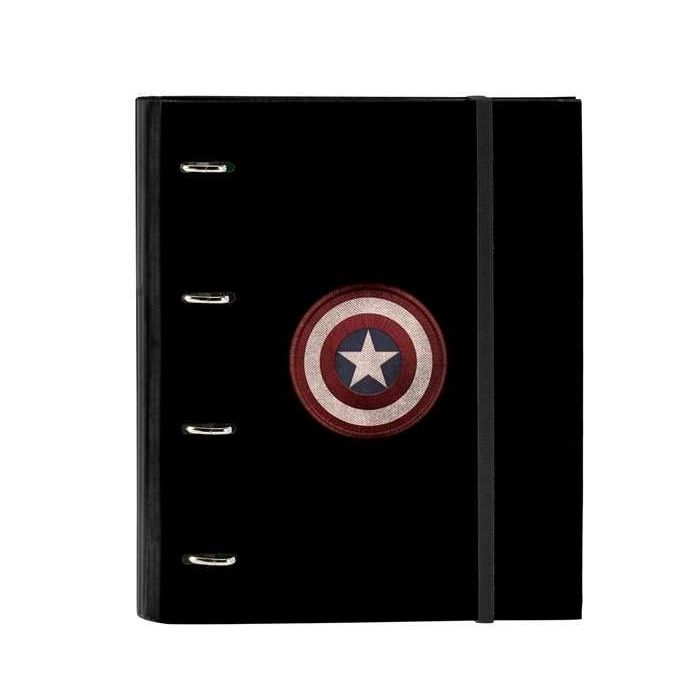 Carpeta de anillas Capitán América Negro (27 x 32 x 3.5 cm)