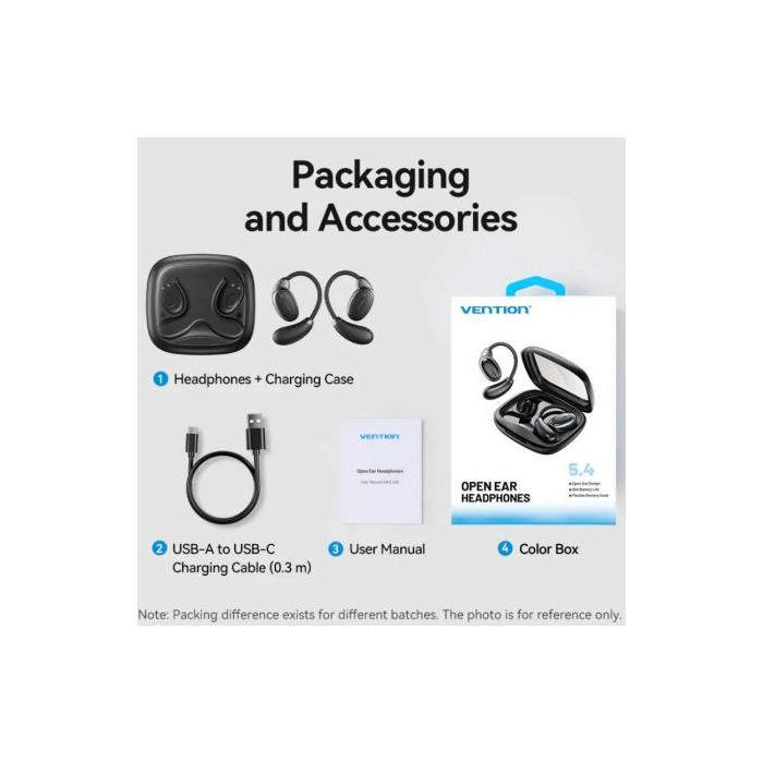 Auriculares Deportivos Bluetooth Vention Open Ear OpenBeat O15 NBTB0 con estuche de carga/ Negros 4 Auriculares Deportivos Bluetooth Vention Open Ear OpenBeat O15 NBTB0 con estuche de carga/ Negros 4