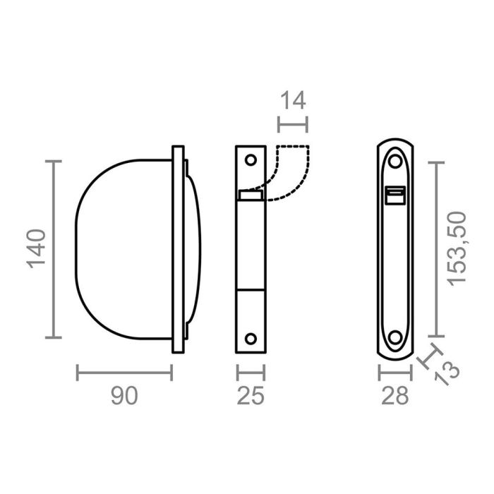 Edm Recogedor Empotrable Pr01 para Cinta de Persiana de 14 mm Blanco ABS 2