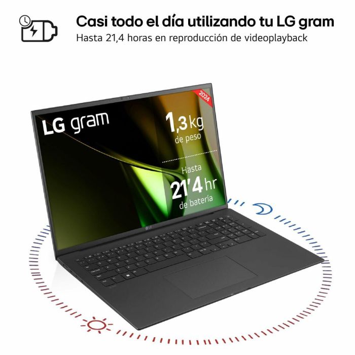 LG 17ZD90S Portátil Gram Intel Core Ultra 7 155H 16GB RAM 512GB SSD 16" WQXGA Ultraligero 23h Batería FreeDOS Negro 18