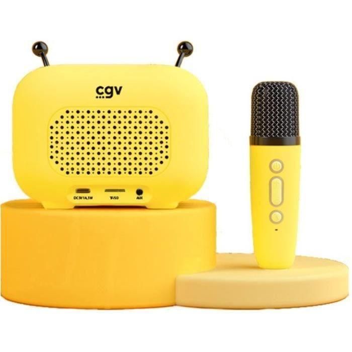 CGV AAAHZ85779 Kit de Karaoke / Altavoz Bluetooth con Micrófono Inalámbrico MAYA, Efectos de Voz Mágicos, 8h Batería, Carga USB 1