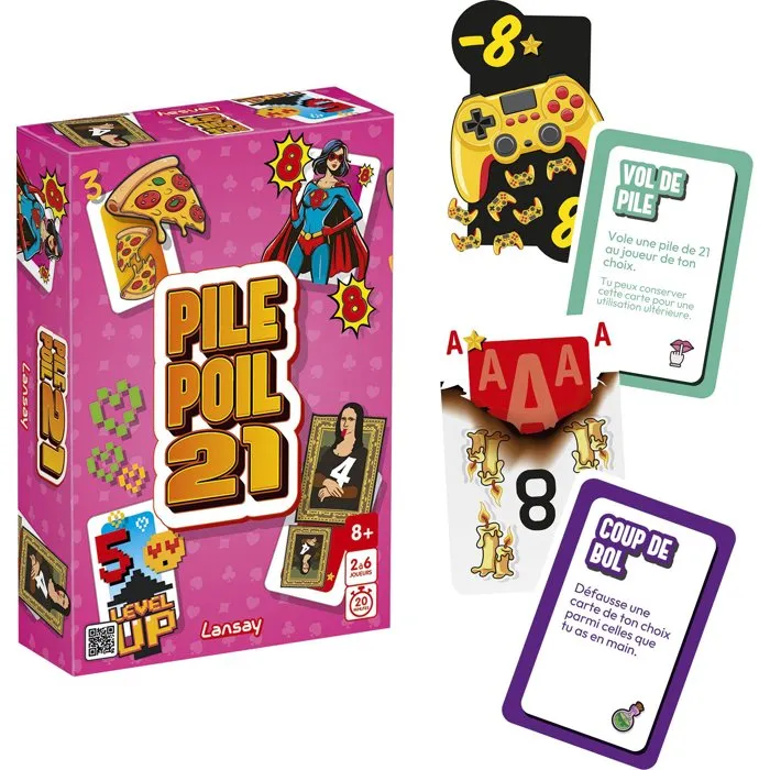 Lansay Juego de Mesa PILE POIL 21, LAN3181860751527, Para Mayores de 8 Años