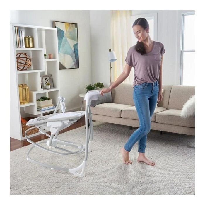 Mecedora Ingenuity 2-in-1 Swing Lounger - Raylan Gris Blanco 1 Mecedora Ingenuity 2-in-1 Swing Lounger - Raylan Gris Blanco 1