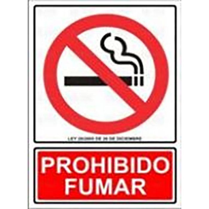 DUVER 2100 Señal de Plástico "Prohibido Fumar" Homologada según Nueva Ley 297x210 mm