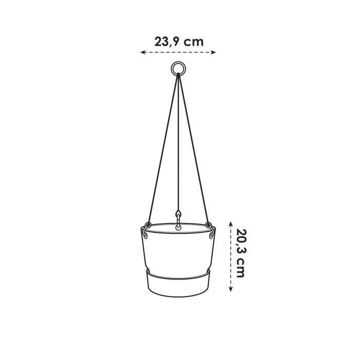 Maceta colgante ELHO Greenville 24 - Exterior - Ø 23.9 x H 20.3 cm - Blanco 5