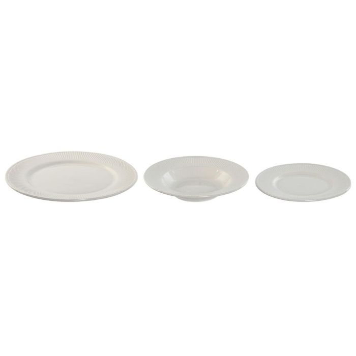 Vajilla Basicos DKD Home Decor Blanco 27 x 2 x 27 cm Set de 18 2