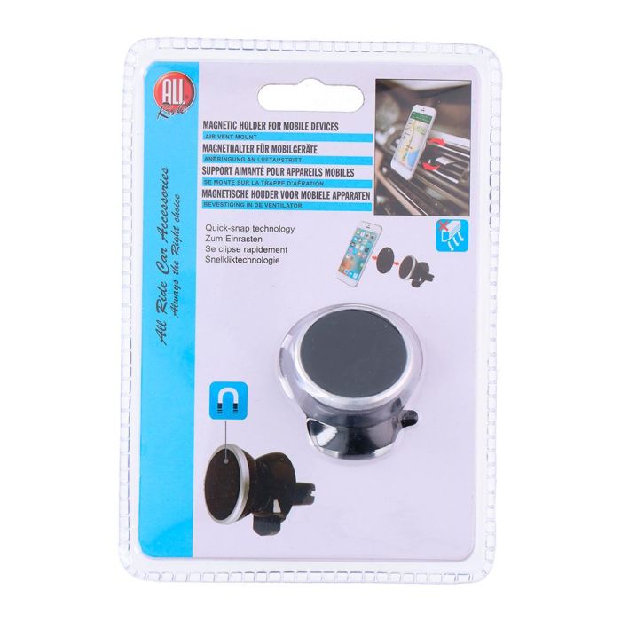 All Ride Soporte Magnético Universal Orientable para Teléfonos Móviles en Automoción, Color Negro, Medidas 35x50mm 3