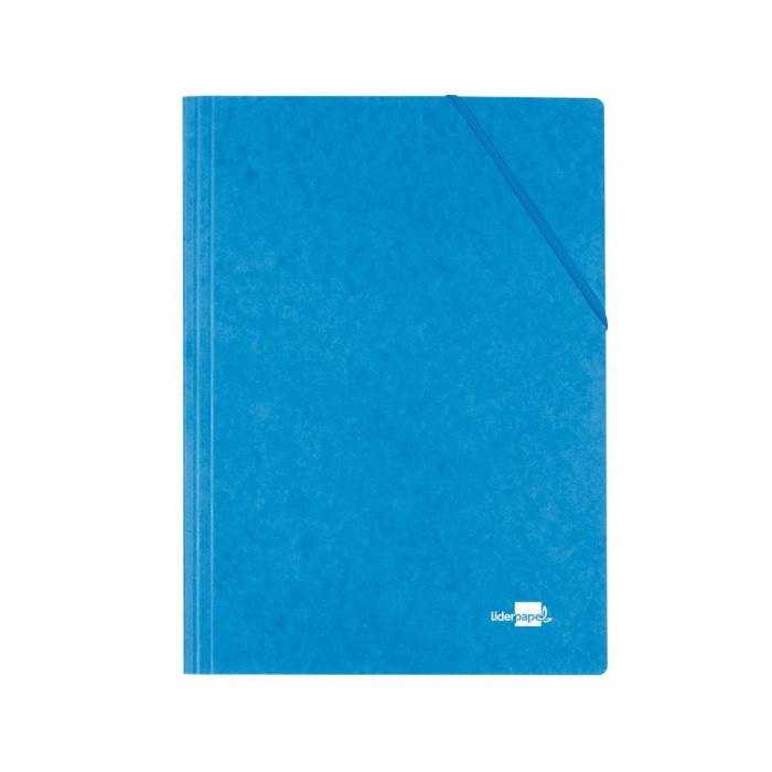 Carpeta Liderpapel Gomas Folio 3 Solapas Carton Simil Prespan Azul 10 unidades 1