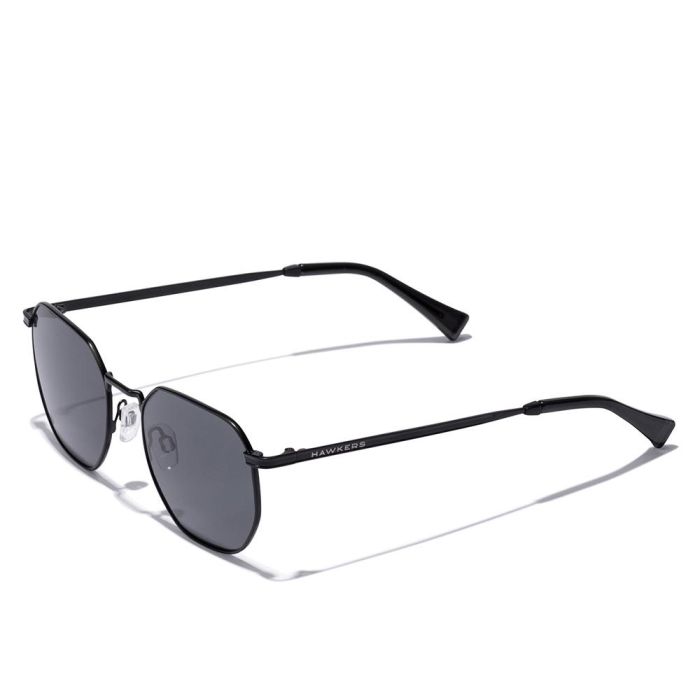 Hawkers SIXGON #black Gafas de Sol Redondas de Acero Inoxidable para Adultos con Filtro UV400 Color Negro 1