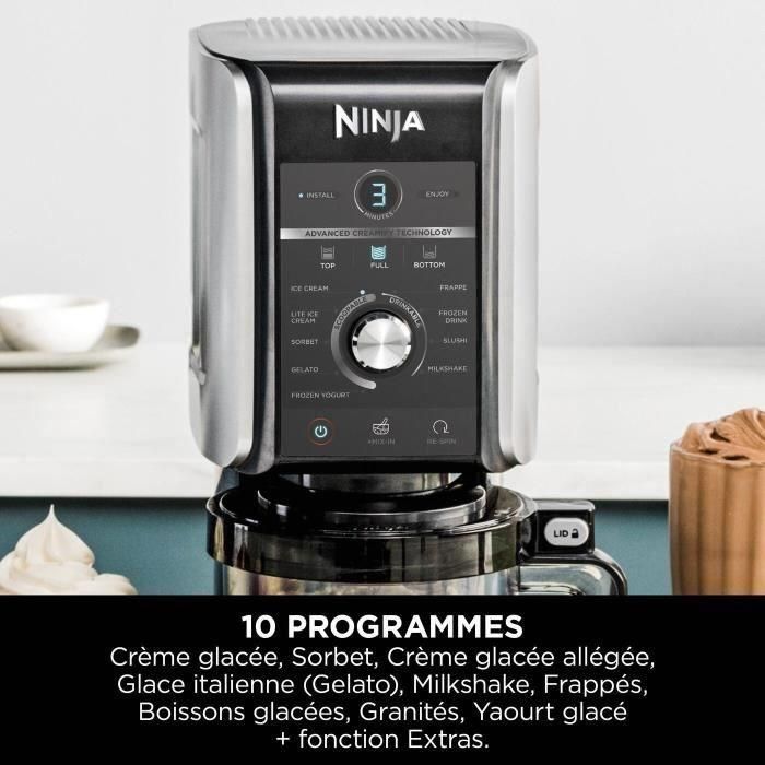 Ninja NC501EU Creami Deluxe Máquina de Helados y Batidos 2.1L con 3 Recipientes, Preparación de Sorbete, Negro/Plata 1 Ninja NC501EU Creami Deluxe Máquina de Helados y Batidos 2.1L con 3 Recipientes, Preparación de Sorbete, Negro/Plata 1