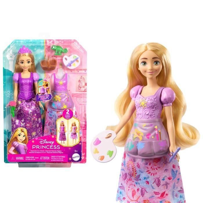 Mattel Muñeca Rapunzel Historias Mágicas JBG09 Disney Princess con 2 Atuendos y Accesorios para Niñas +3 Años
