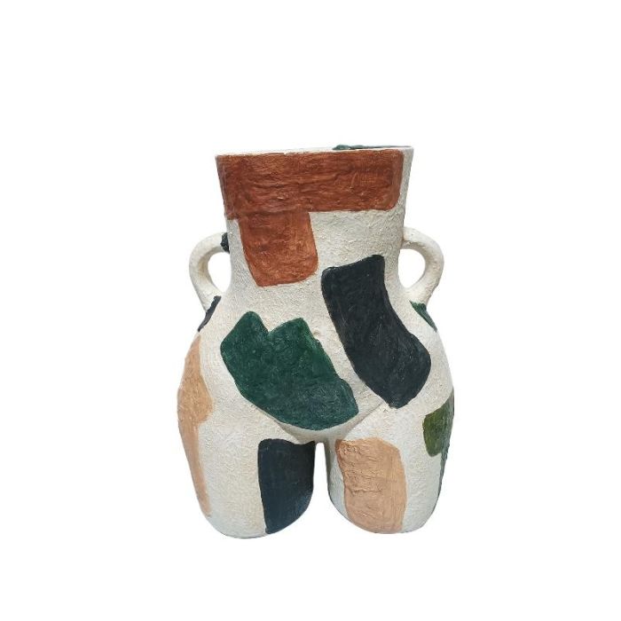 DKD Home Decor Jarrón Moderno de Resina Multicolor 18 x 32.5 x 26.5 cm