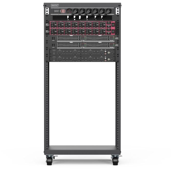 DIGITUS Universal 19-Zoll Equipment Rack mit Rollen. 21HE 4