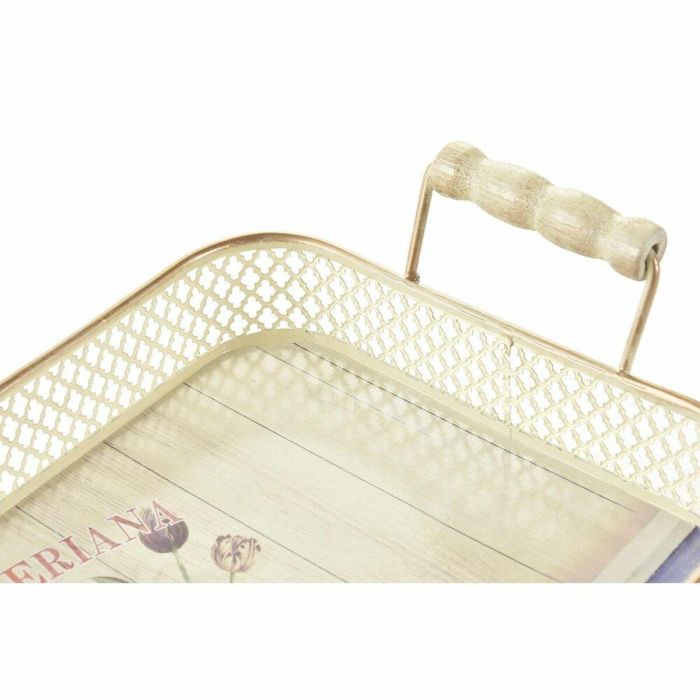 Bandeja Shabby DKD Home Decor Rosa 21 x 8 x 40 cm Set de 3 1