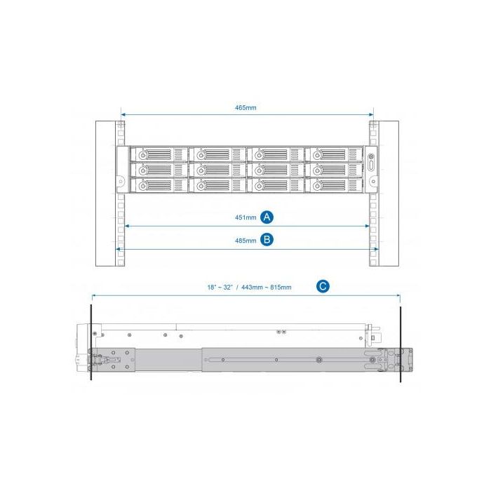 Soporte Qnap RAIL-B02 1 Soporte Qnap RAIL-B02 1
