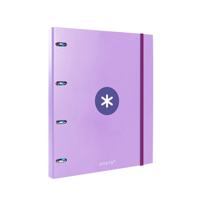 Antartik Carpeta con recambio a4 cuadro 5mm forrada 4 anillas 25mm redondas color lavanda 100 hojas 100g 1