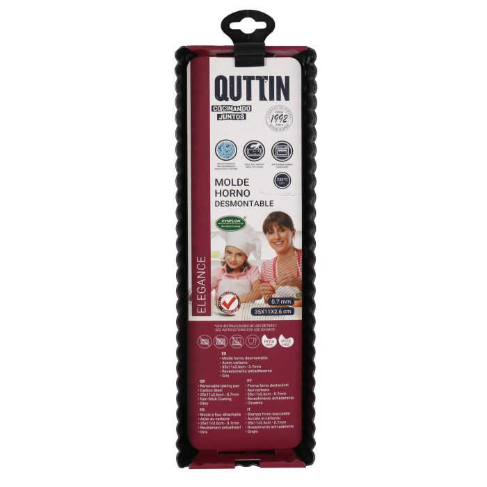 Molde para horno desmontable Quttin 35x11x2.6 cm (12 Unidades) 1 Molde para horno desmontable Quttin 35x11x2.6 cm (12 Unidades) 1