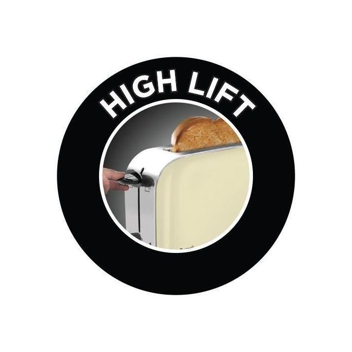 Russell Hobbs Tostador Classic Cream 21395-56, Ranura Alargada, Ajuste de Tueste, Función Pan Congelado, Bandera Recogemigas 5 Russell Hobbs Tostador Classic Cream 21395-56, Ranura Alargada, Ajuste de Tueste, Función Pan Congelado, Bandera Recogemigas 5