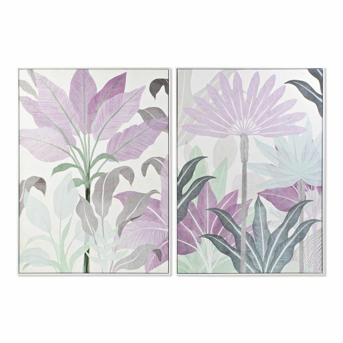 Cuadro Tropical DKD Home Decor Verde Malva 4.5 x 144 x 103.5 cm (2 Unidades)