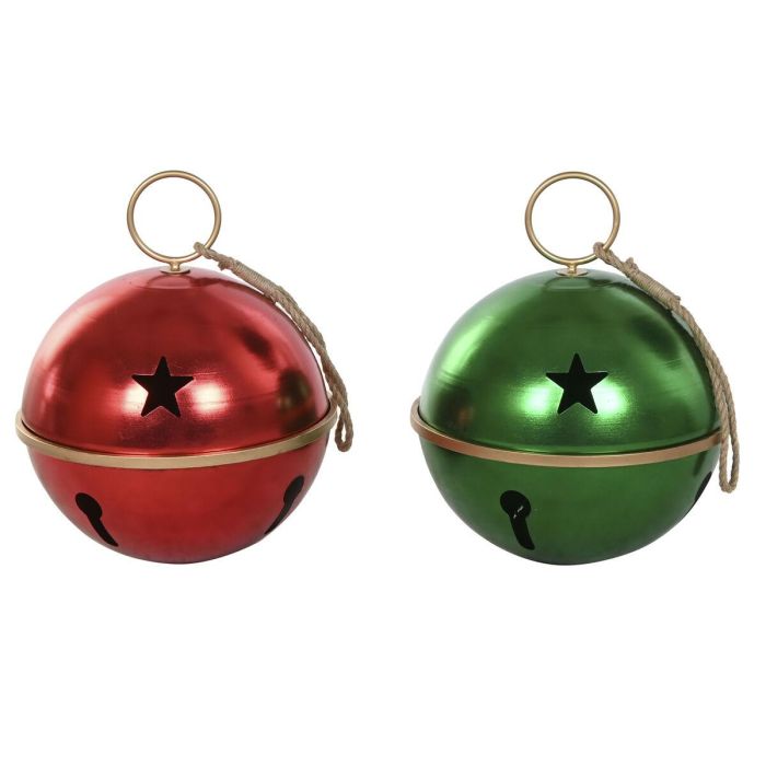 DKD Home Decor Decoración Colgante Navidad Tradicional Metal Rojo Verde Dorado Desmontable 42x48.5x42 cm (2 Unidades) 0 DKD Home Decor Decoración Colgante Navidad Tradicional Metal Rojo Verde Dorado Desmontable 42x48.5x42 cm (2 Unidades) 0