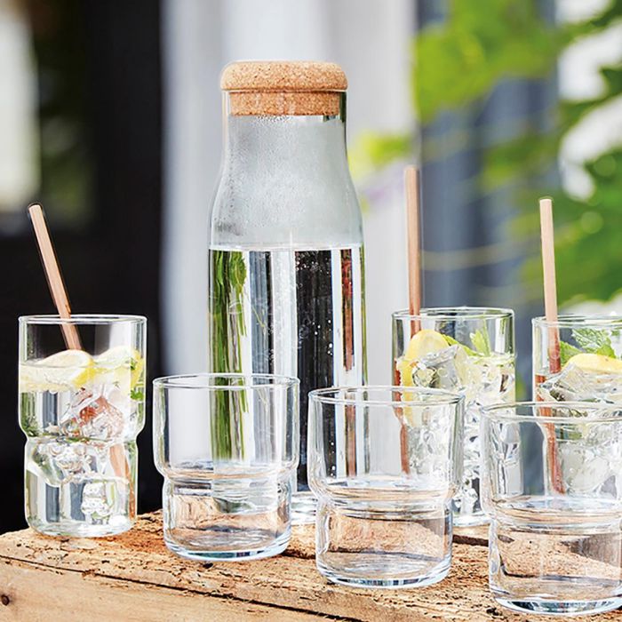 Luminarc Funambule Botella de Vidrio con Tapón Transparente 1 L 1 Luminarc Funambule Botella de Vidrio con Tapón Transparente 1 L 1