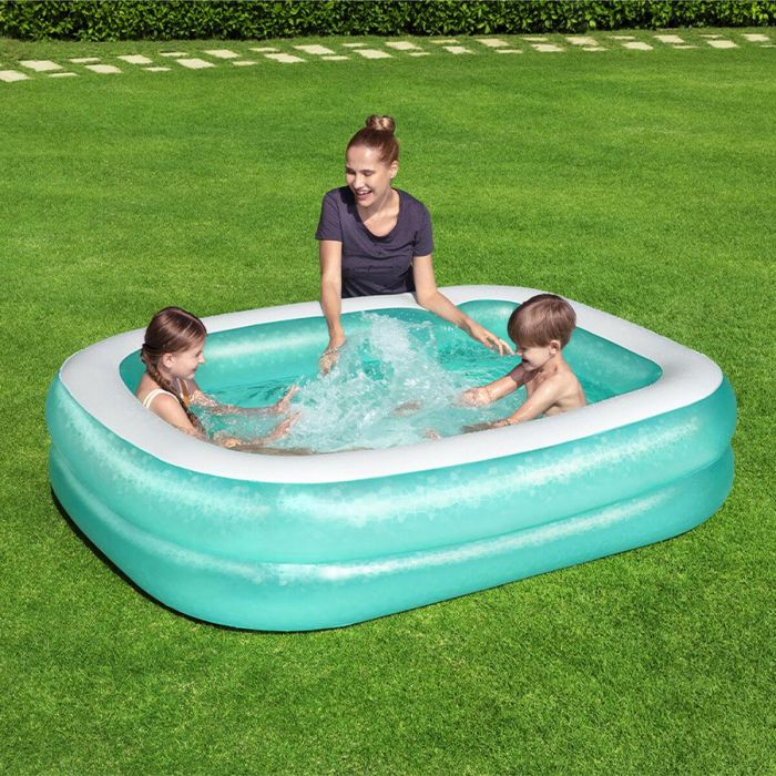 Bestway Piscina Hinchable 2 Camaras Rectangular 201x150x51 cm +6 Años Jardin 54005 13