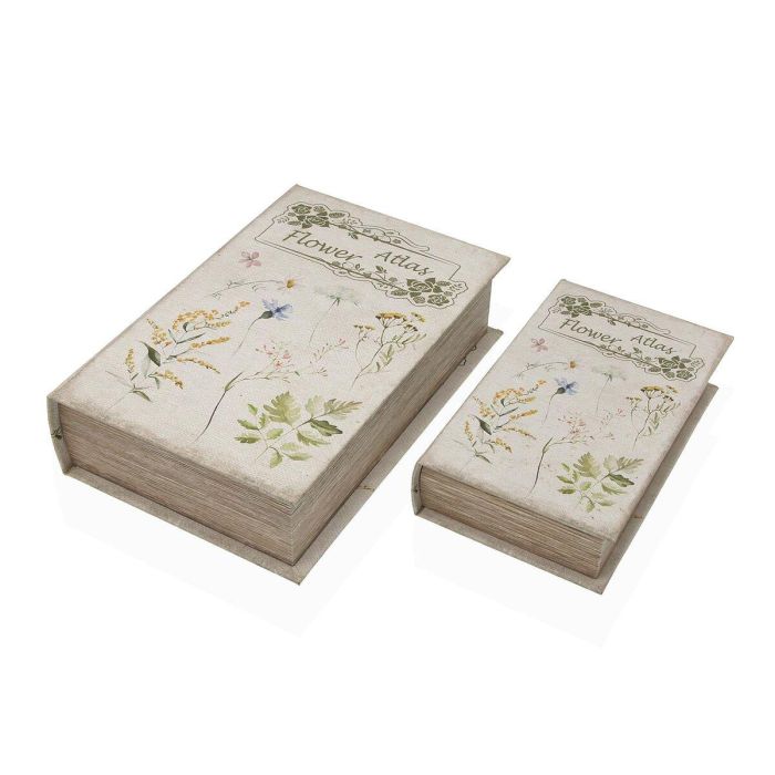 Set de 2 Libros Flower Atlas Versa, 7x21 cm, Lienzo y Madera MDF (2 Unidades) 1 Set de 2 Libros Flower Atlas Versa, 7x21 cm, Lienzo y Madera MDF (2 Unidades) 1