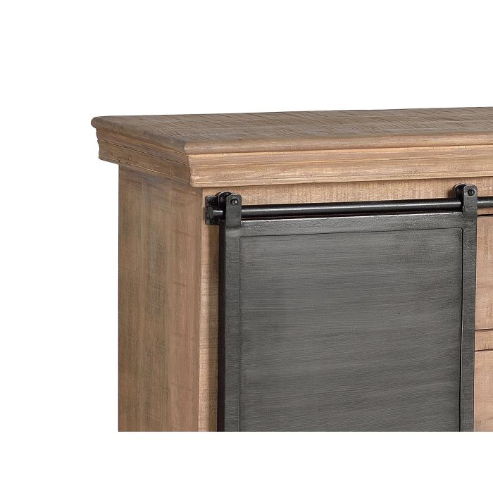 Giner y Colomer Cómoda Industrial de Madera de Mango y Metal 3 Cajones Gris Natural 4