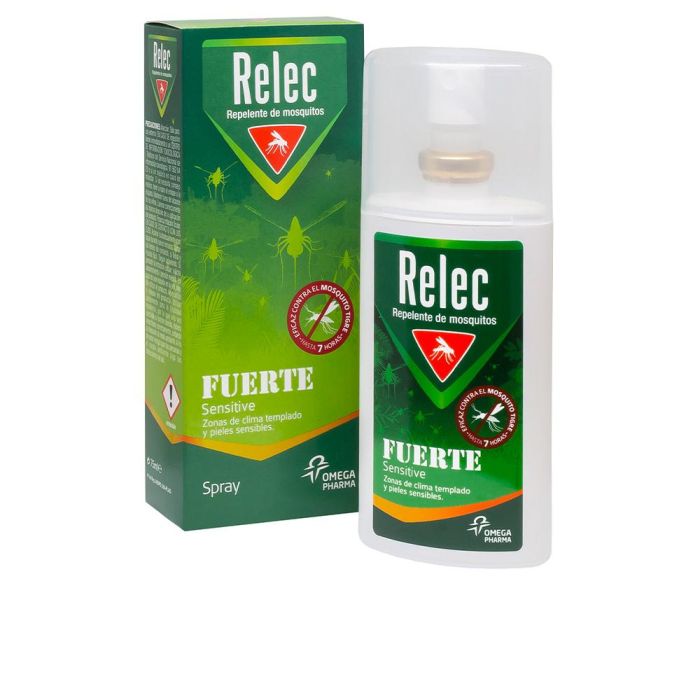Relec Antimosquitos Fuerte Sensitive Spray 75 ml | Protección hasta 7 horas | Piel Sensible Relec Antimosquitos Fuerte Sensitive Spray 75 ml | Protección hasta 7 horas | Piel Sensible