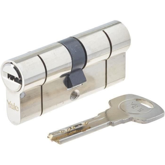 Cilindro de alta seguridad serie YALE 2100 35x35 mm niquelado, anti-picking, anti-taladro y anti-golpes, 5 llaves Cilindro de alta seguridad serie YALE 2100 35x35 mm niquelado, anti-picking, anti-taladro y anti-golpes, 5 llaves