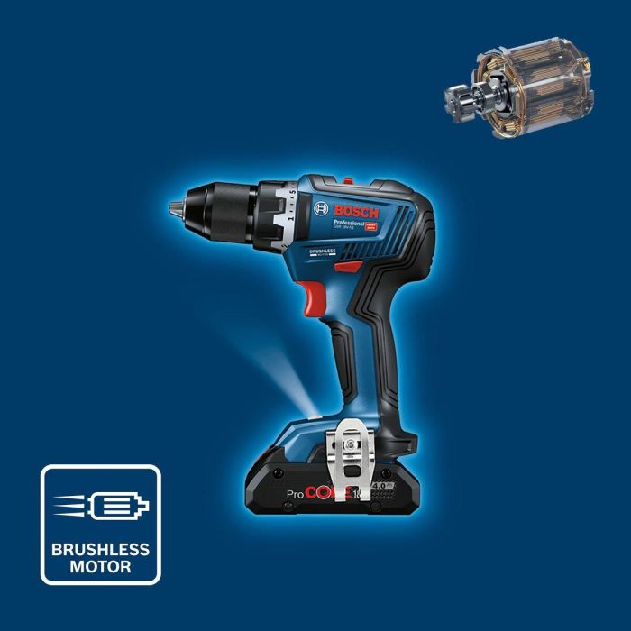 Bosch Professional GSR 18V-55 Taladro Atornillador Inalámbrico Motor Sin Escobillas 18V 55 Nm con 2 Baterías 4.0Ah ProCORE y L-BOXX 7 Bosch Professional GSR 18V-55 Taladro Atornillador Inalámbrico Motor Sin Escobillas 18V 55 Nm con 2 Baterías 4.0Ah ProCORE y L-BOXX 7