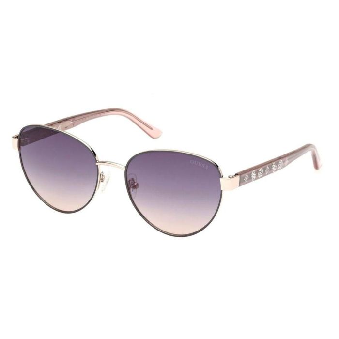 Guess Gafas GU00101 20B Gafas de Sol Mujer Redondas Gris 55 mm
