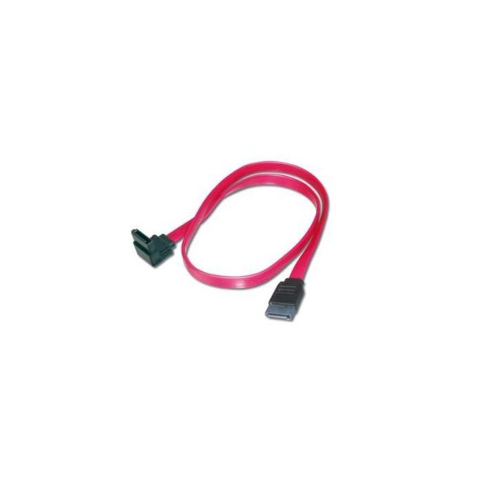 Digitus Cable de Conexión de Datos SATA Interno, 0.5m, Angulado L 90º a Recto, Compatible SATA II/III