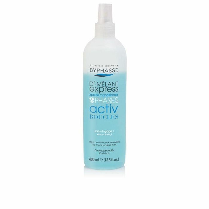 Byphasse EXPRÉS ACTIV BOUCLES Acondicionador Desenredante Bifásico para Cabello Rizado, Define Rizos y Suaviza con Aloe Vera 400 ml