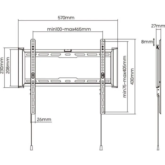 Stell Soporte de TV Fijo SLIM Acero SHO 7200 3