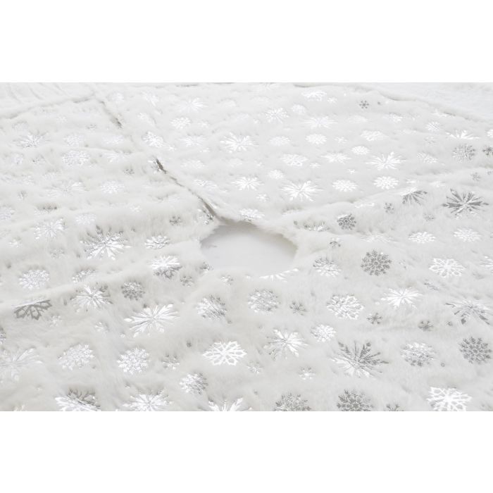 DKD Home Decor Base para Árbol de Navidad Moderna de Poliéster Blanco y Plateado 120x120x2 cm - Pack 2 Unidades 3 DKD Home Decor Base para Árbol de Navidad Moderna de Poliéster Blanco y Plateado 120x120x2 cm - Pack 2 Unidades 3