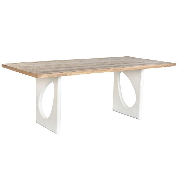 DKD Home Decor Mesa Comedor Formentera Mediterraneo Scandi Madera Reciclada Blanco Natural 100.5 x 77 x 200.5 cm Desmontable DKD Home Decor Mesa Comedor Formentera Mediterraneo Scandi Madera Reciclada Blanco Natural 100.5 x 77 x 200.5 cm Desmontable