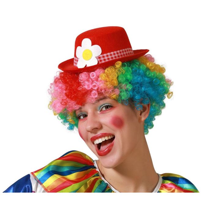 Sombrero Payaso Fieltro Rojo Mujer Adulto