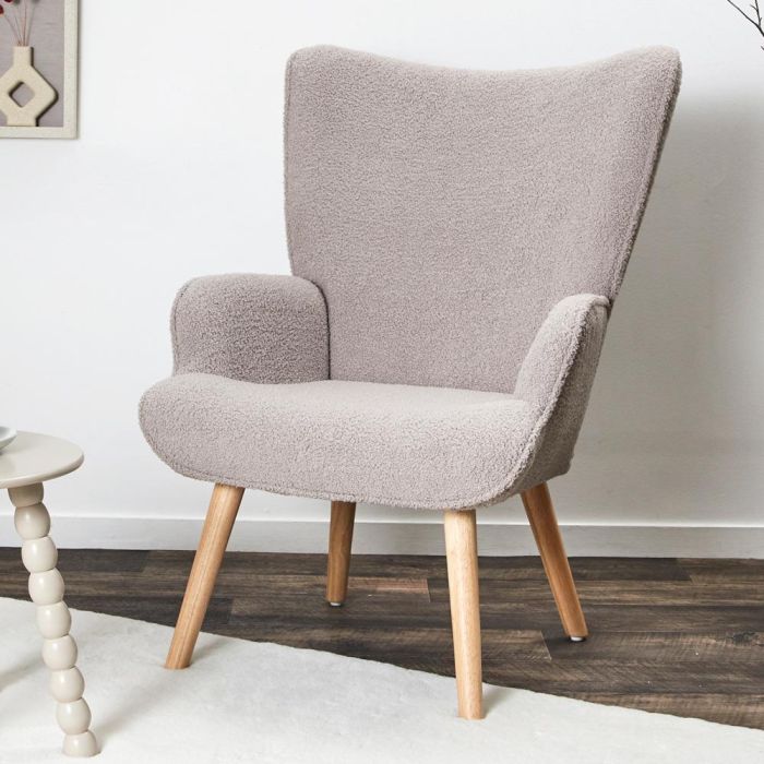 Sillón Rizo Rhea Taupe Home Deco Factory 1 Sillón Rizo Rhea Taupe Home Deco Factory 1